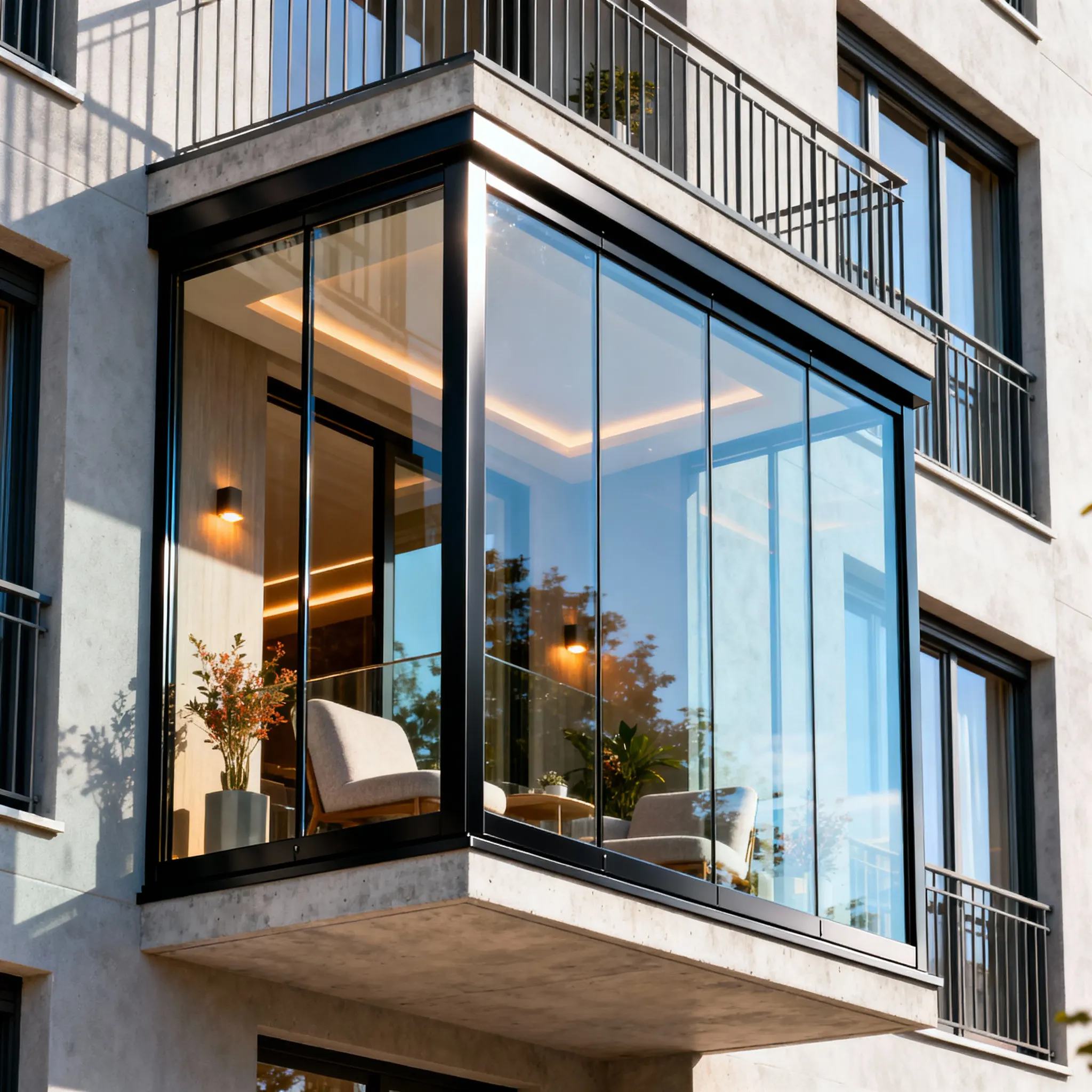 İzmir lüks cam balkon sürme sistemleri Viti Dizayn