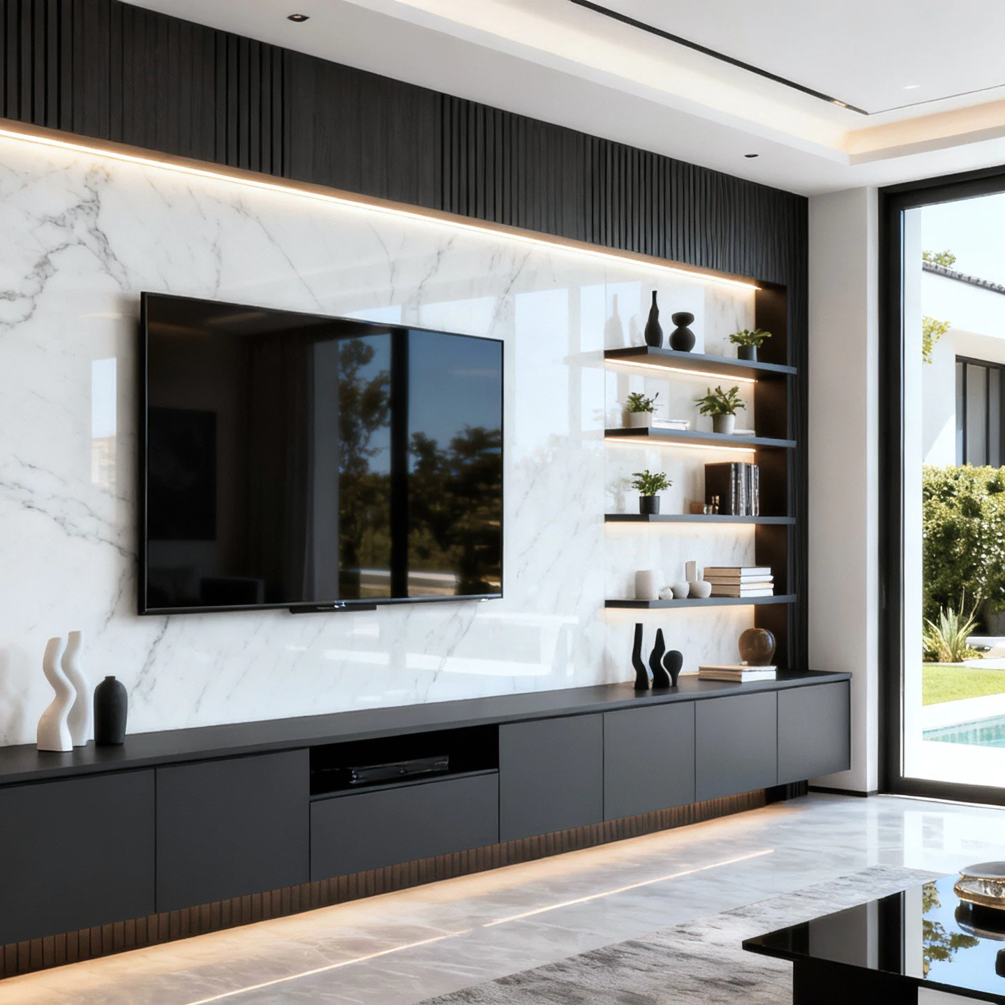 Modern ofis lobi duvar ünitesi tasarımı İzmir